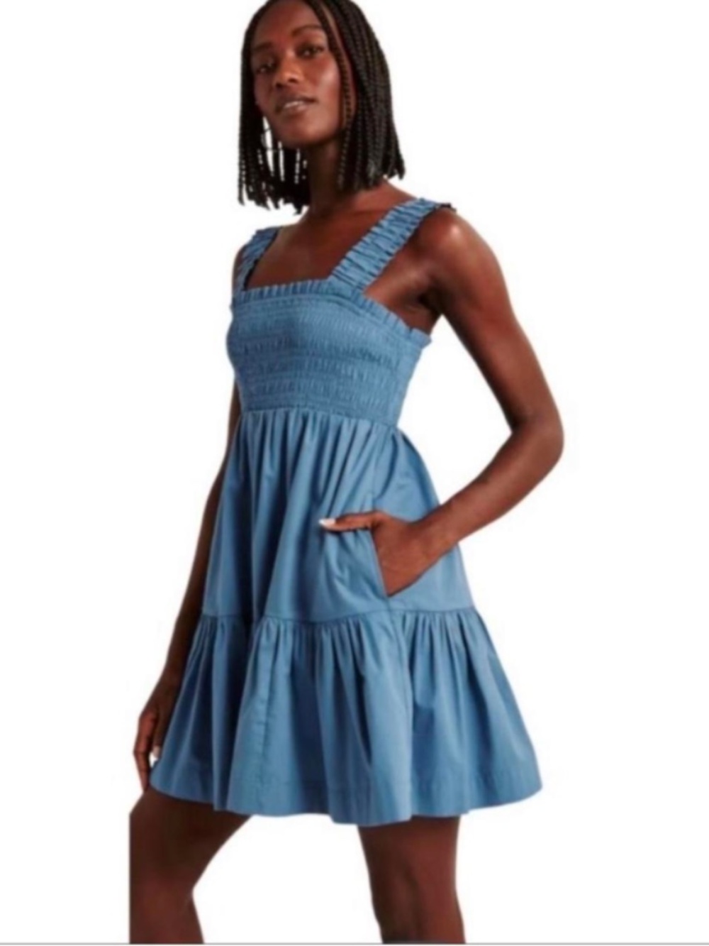 Abercrombie & Fitch Smocked Blue Mini Dress